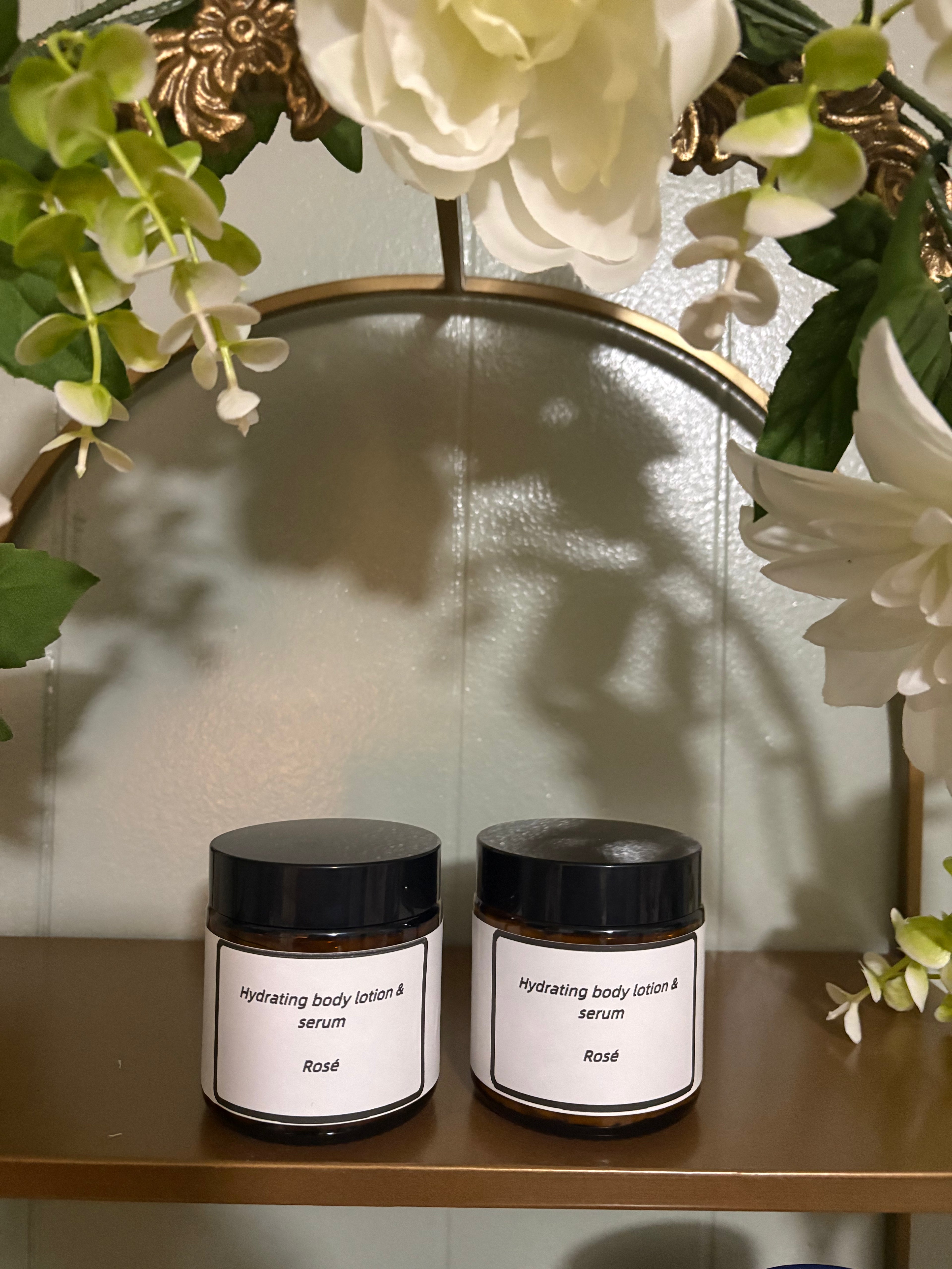 Hydrating body lotion, and serum (rosé scent)